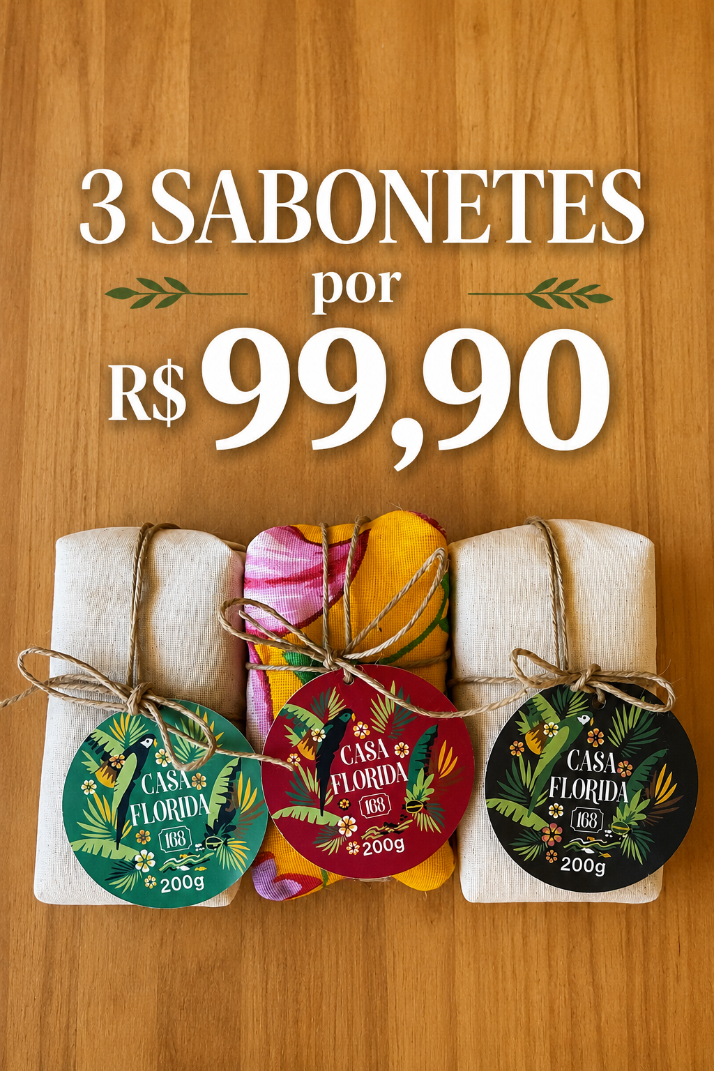 Promoção Especial — 3 Sabonetes Artesanais por R$ 99,90