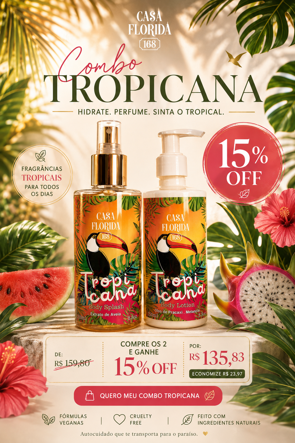Kit Tropicana – Body Splash + Loção Hidratante