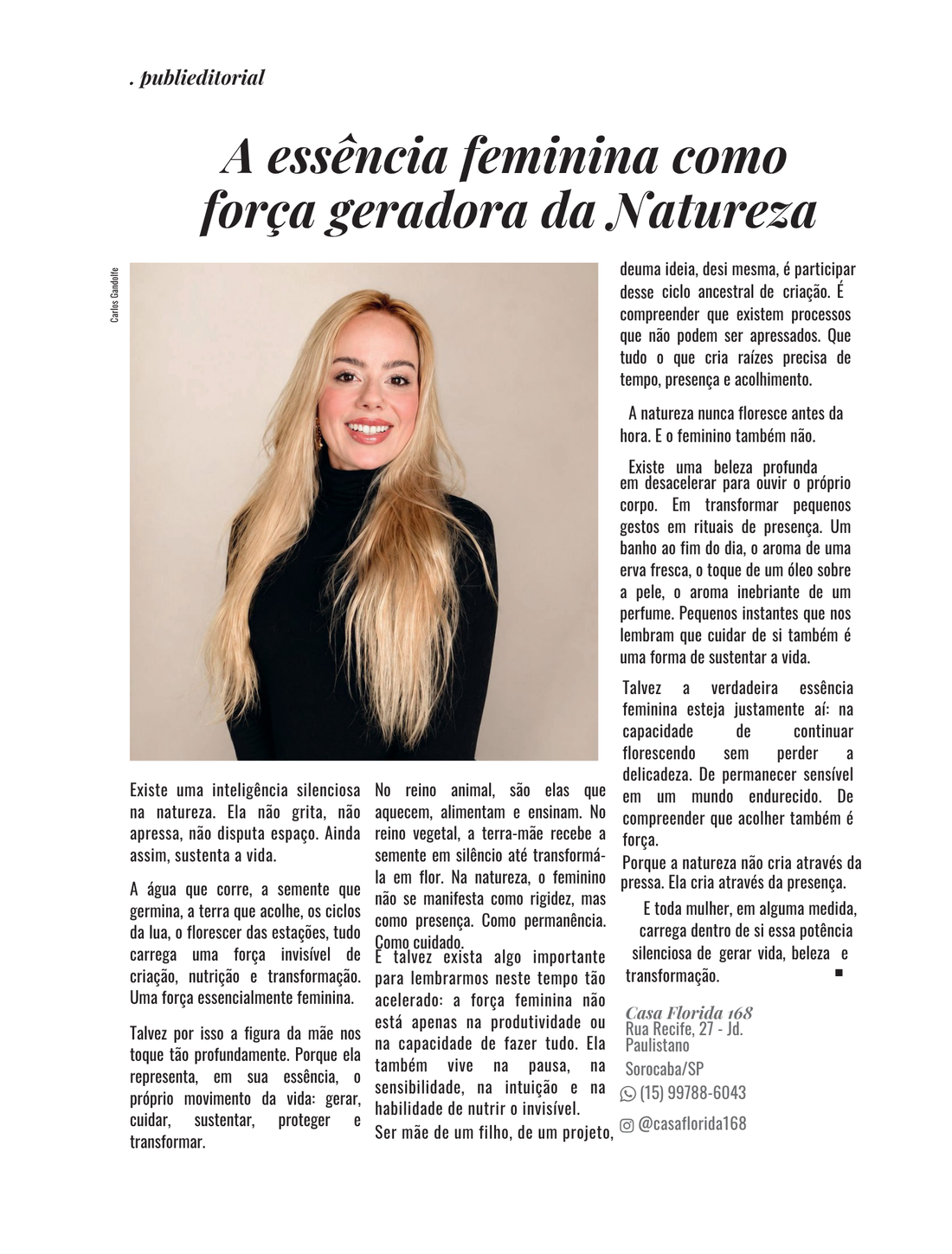 A essência feminina como força geradora da Natureza
